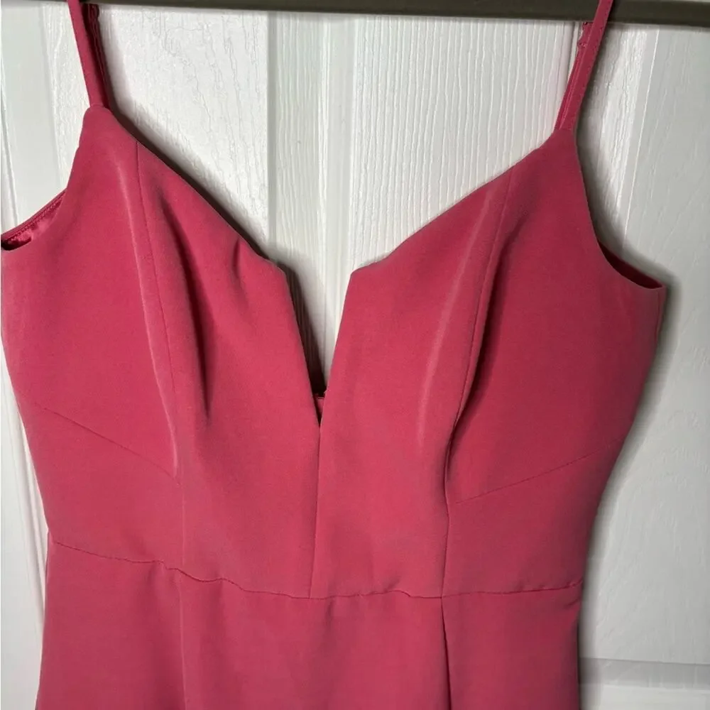Bardot Pink Ruffle Hem Spaghetti Strap Dress 4
